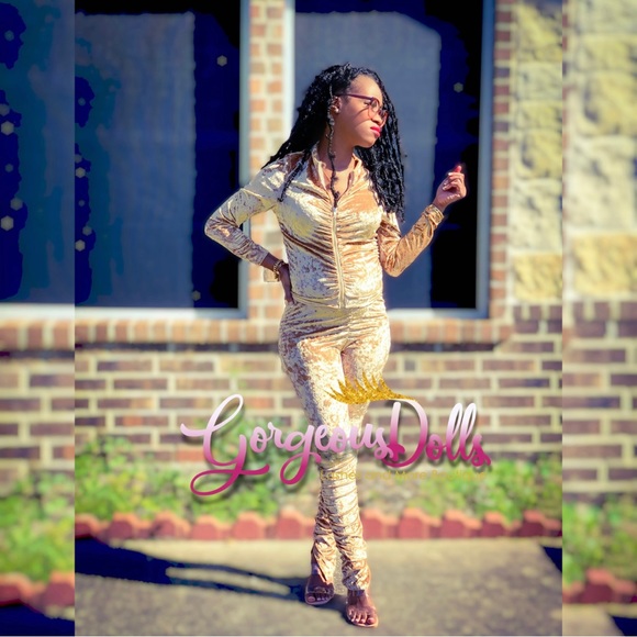 Gorgeous Dolls Velour Scrunch Pants Set - Picture 2 of 2